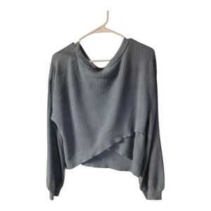 lululemon athletica Ribbed Boatneck Cropped Sweater in Slate Blue